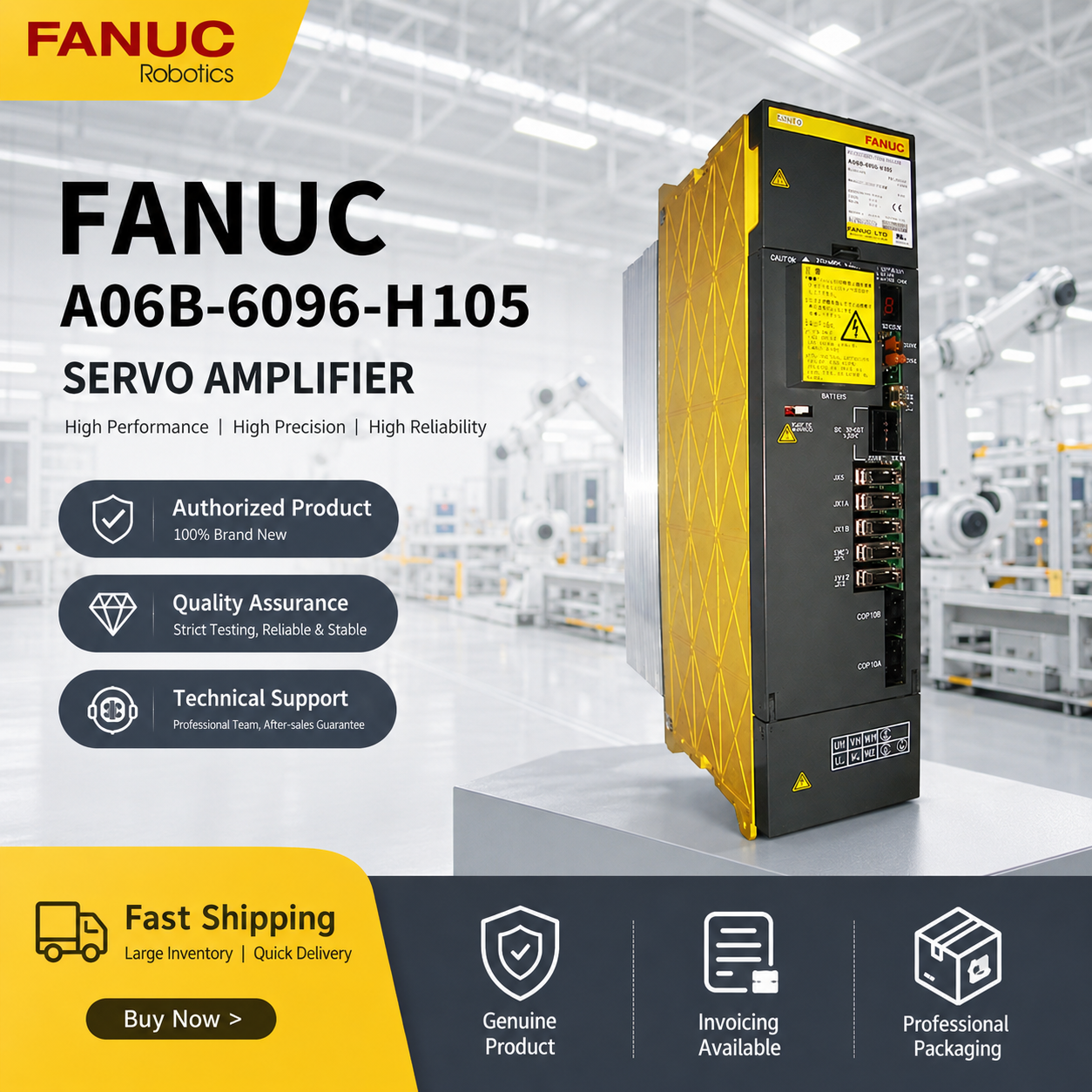 A06B-6096-H206 Fanuc Alpha i 2-axis servo amplifier SVM2-40/40i FSSB
