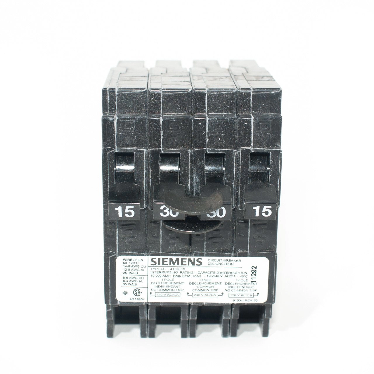 Siemens QT Breaker 15A-30A Specifications